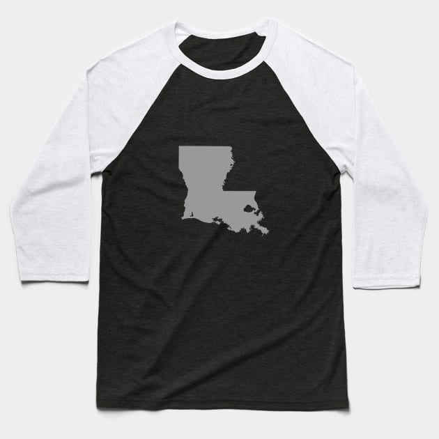 Louisiana Grey Baseball T-Shirt by AdventureFinder